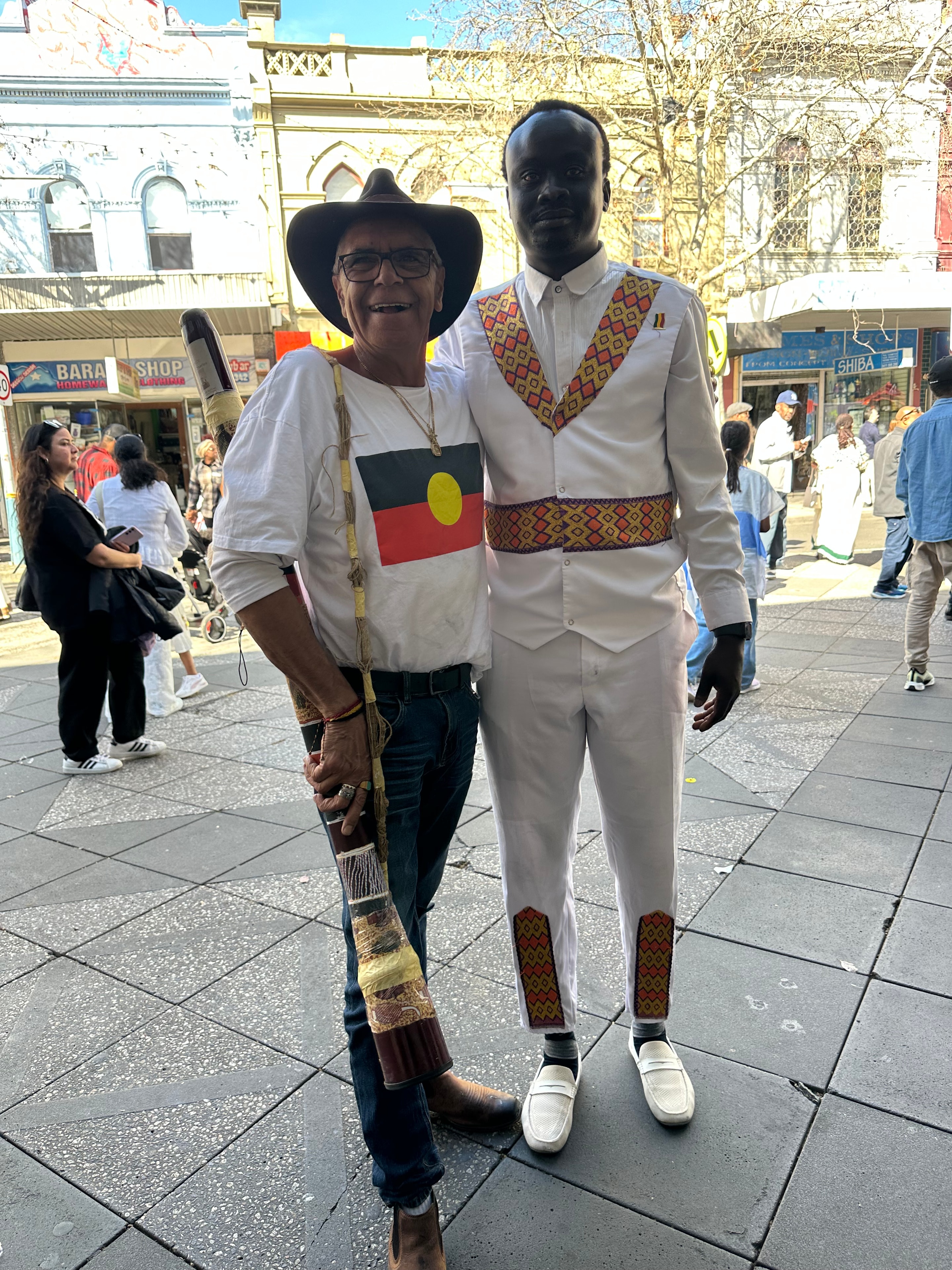AYC Founder/CEO with an Aboriginal elder during Ethiopian New Year celebrations